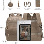 ROSEGIN Premium Vegan Leather Diaper Bag Backpack with Waterproof Changing Pad, Reinforced Zippers & Odor-Free, 20 Pockets Pro Organizer, Fits 15.6" Laptop, Stroller Straps, Baby Bag for Mom, Taupe - Image 5