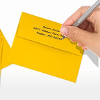 LUXPaper A2 Invitation Envelopes | Peel & Press | 4 3/8" x 5 3/4" | Sunflower Yellow | 80lb. Text | 250 Qty - Image 6