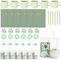 42Pcs Baby Shower Prizes for Game Winners, Baby Shower Guests Favor Set with Scrunchies Ceramic Mug Hair Claw Mirror Pen A6 Notebook Gift Bag for Wedding Bridal Showers Favor(Green) by Acellegic