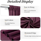 10ft x 15ft Burgundy Backdrop Curtains for Wedding Parties, 2 Panels Extra Long Wrinkle Free Fabric Drapes Photo Backdrop for Baby Shower Birthday Stage Reception Lobby Decoration - Image 5
