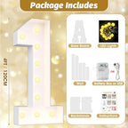 Ledido Easy-Assemble 4FT Warm White Marquee Light Up Number 15 for Birthday - Image 2