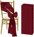 fani Burgundy Satin Chair Straps Bows,120 PCS 7x108 Inch,Chair Sash by fani