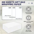 500 Sheets White Tissue Paper in 3 Sizes for Rosh Hashanah Gift Wrapping - Image 2