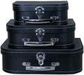 wald imports - Set of 3 Paperboard Suitcases -Decorative Storage Boxes - Suitcase Set for Decoration, Storage, and More (Black) by WaldImports