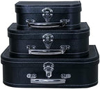wald imports - Set of 3 Paperboard Suitcases -Decorative Storage Boxes - Suitcase Set for Decoration, Storage, and More (Black) by WaldImports