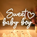 Britrio Sweet Baby Boy Neon Sign Baby Shower 1st Birthday Party Backdrop by Britrio