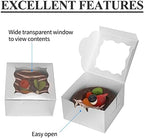 KPOSIYA 120pcs Small Cookie Boxes with Window, 4x4x2.5 Silver Bakery Box - Image 4
