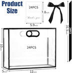 GAWBYET 24 Pcs Clear Plastic Gift Bags with Handles,Black - Image 2