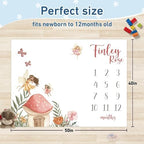 Personalized Baby Milestone Blanket for Boys Girls Baby Month Blanket- First Year Calendar Monthly Growth Chart - CartoonPrint Halloween Birthday Gifts for Infant Todder(FixedSize) - Image 3
