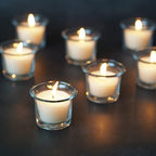 HOSLEY Oyster Cup Clear Glass Filled Candles 48 Pack Ivory Hand Poured Unscented Wax Candles for Home Restaurants Shabbat Church Weddings Romantic Moments Party Spa Meditation - Image 3