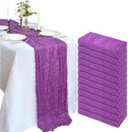 12 Pack 10Ft Purple Cheesecloth Table Runner 23 x 120 Inch by CKIKU