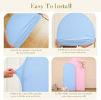 Pink and Blue Arch Cover 2 Set- 7.2 and 6ft Gender Reveal Arch Backdrop Cover Spandex Arch Stand Covers for Baby Shower Boys or Girls Birthday Party Banquet Photo Background Decorations - Image 5