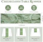 Sioloc 10 Pack Sage Green Cheesecloth Table Runner 120'' x 35'',Spring Easter Decor Soft Gauze Boho Wedding Table Decor for 10ft Table Birthday Party,Baby Shower, Bridal Shower, Home & Event Decor - Image 6