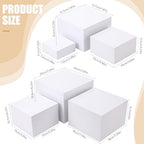 Geelin 6 Pcs Acrylic Risers Cube Stands, White, 3 to 8 Inch, Square - Image 2