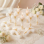 Kenning 24 Sets 72 Pcs Baptism Favors for Guests with Cross Candles Rosaries Organza Bags First Communion Gifts for Baptism Christian Souvenirs Gifts First Communion Wedding Baby Shower by Kenning