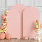 Wokceer Arch Backdrop Cover Pale Pink Arch Covers Stretchy 7.2FT,6.6FT,6FT - Image 3