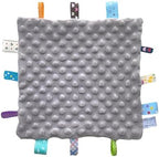 CREVENT Baby Welcome Gift Set Storage Basket with 2 Blankets+ 1 Security Blanket + 1 Taggie + 1 Gift Bag with Ribbon (Grey) - Image 5