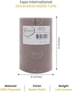 Expo International Decorative Matte Tulle, Roll/Spool of 6” X 100 Yards, Lightweight Polyester Tulle Fabric for Tutus, Costumes, and Party Decorations, Washable, Easy-to-Use, Light Gray - Image 3
