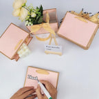 TKSBAG 50 PCS Small Pink Gold Gift Bags with Bow Ribbon - 6.4x3.1x5.1 Inch Thank You Bags with Handles, Bulk for Baby Shower, Bridal Shower, Wedding, Party Favors, Mother's Day - Image 5
