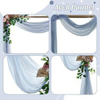 Pack of 1 Wedding Arch Drape Panel Fabric 30" x 50ft - Dusty Blue - Image 5