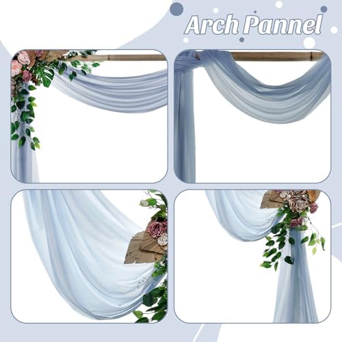 Pack of 1 Wedding Arch Drape Panel Fabric 30" x 50ft - Dusty Blue - Image 5