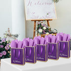Yeaqee 100 Pcs Metallic Paepr Gift Bags Bulk with Handles,Purple - Image 6