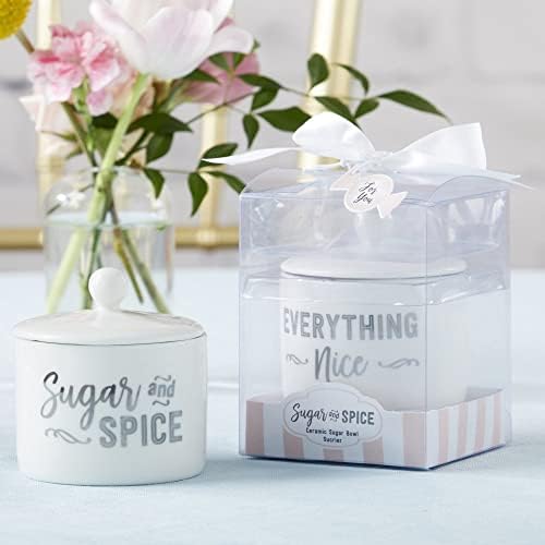 Kate Aspen Sugar, Spice and Everything Nice Ceramic Sugar Bowl - Set of 12 - Hostess Guest Gift, Party Souvenir Favor & Decorations for Baby Showers Party by KateAspen