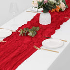 15 Pack Red Cheesecloth Table Runner 17 x 108 inch Cheese Cloth Table Runners 9ft Red Table Runner Rustic Romantic Sheer Gauze Runner for Wedding Party Baby Shower Table Decoration - Image 4