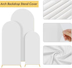 Gawicpy Wedding Arch Backdrop Stand Set Metal Arch Backdrop Stand with Wedding Arch Cover, Wedding Balloon Arch Backdrop Stand for Birthday, Baby Shower, Anniversary (White, 4FT+5FT+6FT) - Image 2