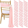 Blush Aisle Chair Sashes 8ft Long 48 Pieces Sheer Chair Cover for Banquet Wedding Aisle Chair Party Hotel Decoration by Fanqisi