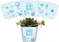 Succulent Pot Wraps for Wedding Favors, Baby Shower or Bridal Shower | Fits Most 2 Inch Square Pots | Peel and Stick Vinyl Wraps | Does Not Include Mini Live Plant or Pot (50 Wraps, It's A Boy) by PRODUCT80