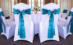MDS® Pack of 200 Satin Chair Sashes for Wedding & Events – Dark Teal - Image 2