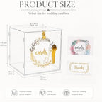 Large Wedding Card Box with Lock, Clear Acrylic Card Box for Wedding Reception, Money Card Holder, Envelope Gift Box, Wedding Card Holder, Party Cards Box for Graduation, Baby Shower,Birthday - Image 2