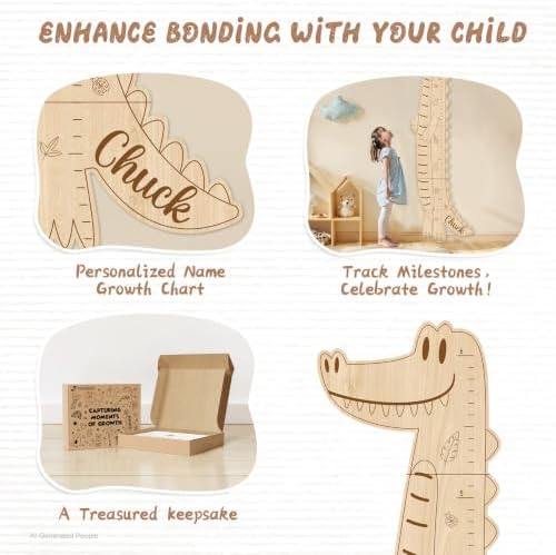 Personalized Name Kids Height Wall Chart, Wood Height Chart Decor - Image 5