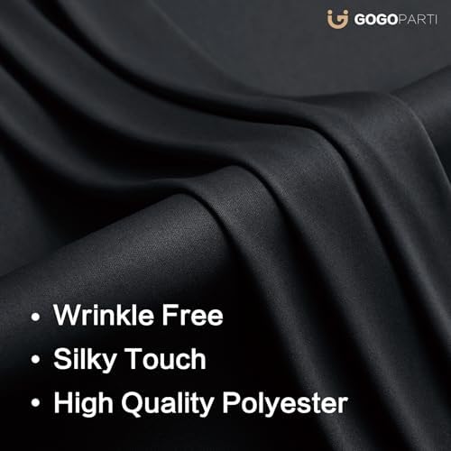 10x16ft Black Backdrop Curtains for Wedding Party, 2 Panels 16 ft Long Back Drop Cloth, Wrinkle-Free Polyester Drapes for Birthday, Baby Shower, Stage Photography Background - Image 4