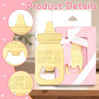 32 Pack Baby Bottle Shaped Poppin Bottle Openers - Baby Shower Favors with Gift Box, Gender Reveal Party Decorations, Wedding Souvenirs & Return Gifts for Guests (Pink) - Image 4