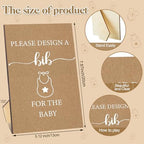 Panitay 100 Pcs DIY Baby Bibs Decorating Kit 50 White Bibs 25 Stencils 24 Markers 1 Baby Shower Game Sign - Image 4