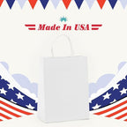 GSSUSA 600 Pack 8x4.25x10.5'' Paper Bags with Handles Bulk, White Paper Gift Bags for Small Business - Image 5