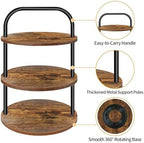 Cupcake Stand, 360° Rotating Wooden Cupcake Stand 3 Tier Large Dessert Table Display Set Cupcake Tower Tiered Tray Stand Serving Tray for Party Supplies Vendor Display Farmhouse Decor (2 Pack) - Image 5