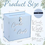 BreezeHug 10" Baby Blue Acrylic Wedding Card Box with Lock & DIY Letters - Image 2