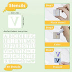 Baby Shower Blocks to Decorate，102PCS Baby Shower Blocks Game Set，Includes Clear Window Wooden Box, 40 Templates to Paint, 12 Acrylic Markers & 1 Wooden Sign Suitable for Boy and Girls - Image 4