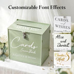 OASF&QPPTY Custom Wedding Card Box with Lock, Elegant Personalized Wedding Card Box for Reception, Graduation, Baby Shower - Secure PVC Money Box for Cards and Well Wishes, Elegant Party Table Decor - Image 4