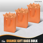 YACEYACE Orange Gift Bags 20Pack, Orange Gift Bags with Tissue Paper - Image 6