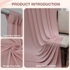 40ftx10ft Wrinkle Free Dusty Pink Backdrop Curtains for Parties, Silky Polyester Photo Backdrop Drapes 8 Panels 5x10ft Back Drop Cloth for Wedding Birthday Baby Shower Photography Background - Image 2