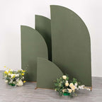 Efavormart Set of 4 Eucalyptus Sage Green Spandex Half Moon Arch Covers, Custom Fit Chiara Backdrop Slipcovers 2.5ft-7ft for Modern Botanical Staging by efavormart