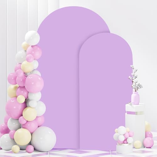 FANPROMS Arch Backdrop Cover Set of 2 Lavender 6FT 7.2FT Wedding Arch Cover for Arch Cover Set of 2 Balloon Arch Backdrop Cover for Parties - Image 4
