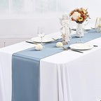 24 Pack Dusty Blue Satin Table Runners 12 x 108 Inch Long Table Runners for Rectangle Round Tables, Smooth Satin Table Runner for Wedding,Birthday Party Banquets Graduation Engagements Decoration - Image 5