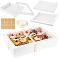 19x14x5 Inch Half Sheet Cake Box with Cake Board & Ribbon, 4 Pack by FDKYOEK
