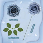 100 Pcs Artificial Foam Rose Flower Faux Bouquet Wedding Fake Rose Gift for Mother's Day Women DIY Bridal Shower Party Table Birthday Home Spring Decor (Blue and White Gradient) - Image 2