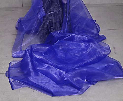 100 Yard Organza Fabric 44" Wide for Wedding Event Décor - Royal Blue - Image 3